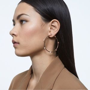 Swarovski Crystal Constella Hoop Earrings in Rose Gold tone